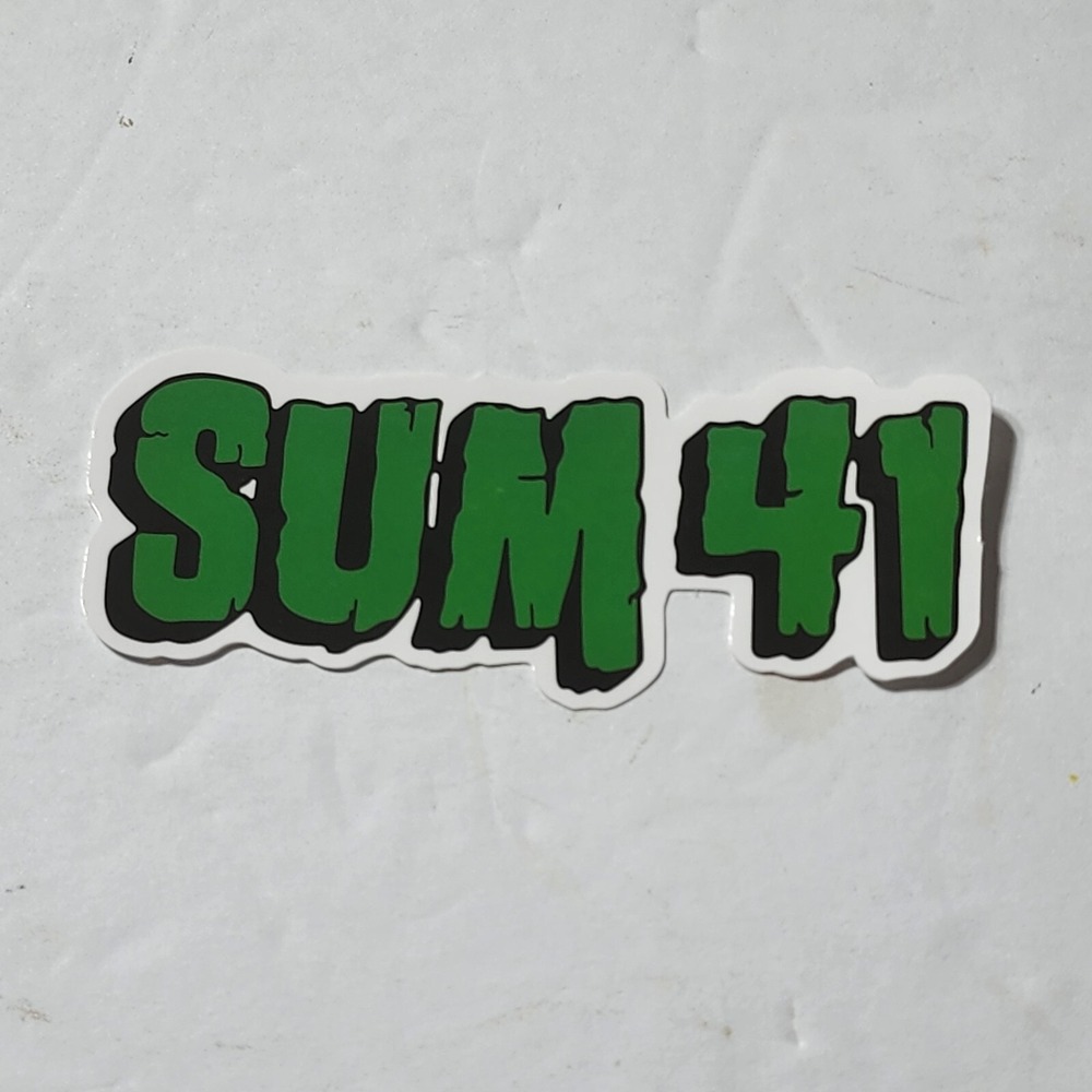 Sum 41 Green & Black Band Music Vinyl Sticker New 3 3/8" x 1 1/8"
